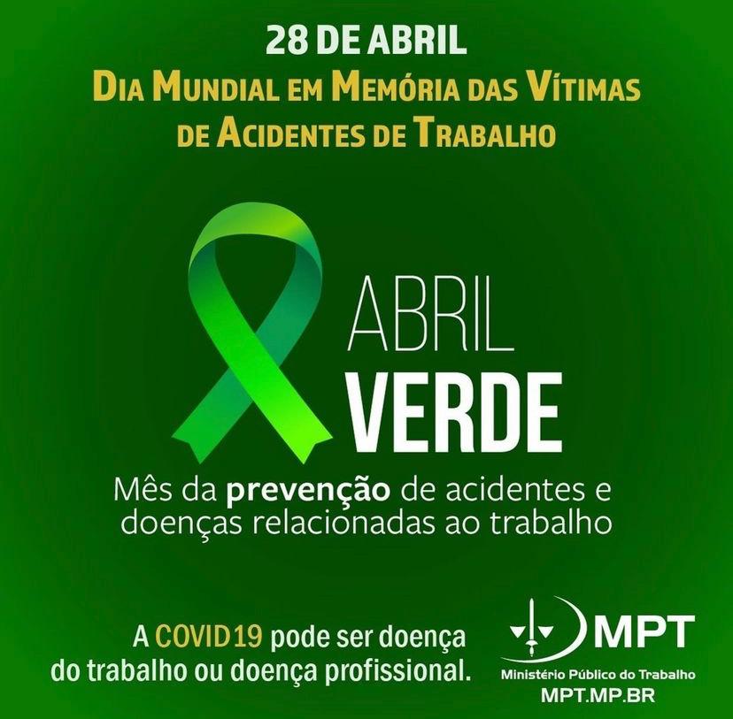 28 abril 2021 Dia Mudial Memoria Vitimas Acidente Trabalho