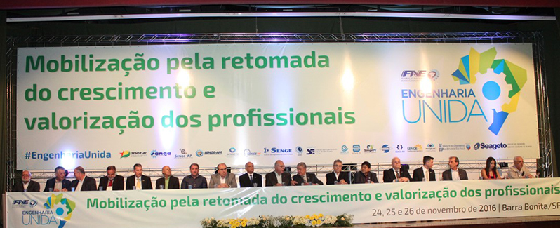 Abertura do encontro Engenharia Unida: consolida-se o movimento pelo desenvolvimento nacional. Foto: Beatriz Arruda