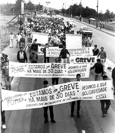 Greve na montadora Ford, em São Bernardo do Campo (SP), em 1990