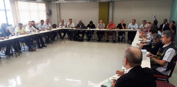 Centrais reunidas dia 28 de junho de 2019, no Dieese. Foto - Agência Sindical.