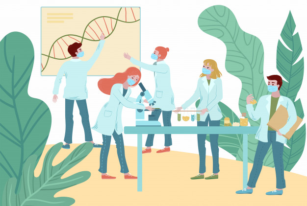 ilustracao de pesquisa medica de antivirus de coronavirus equipe de medicos de pessoas trabalhando laboratorio de ciencias 109709 631